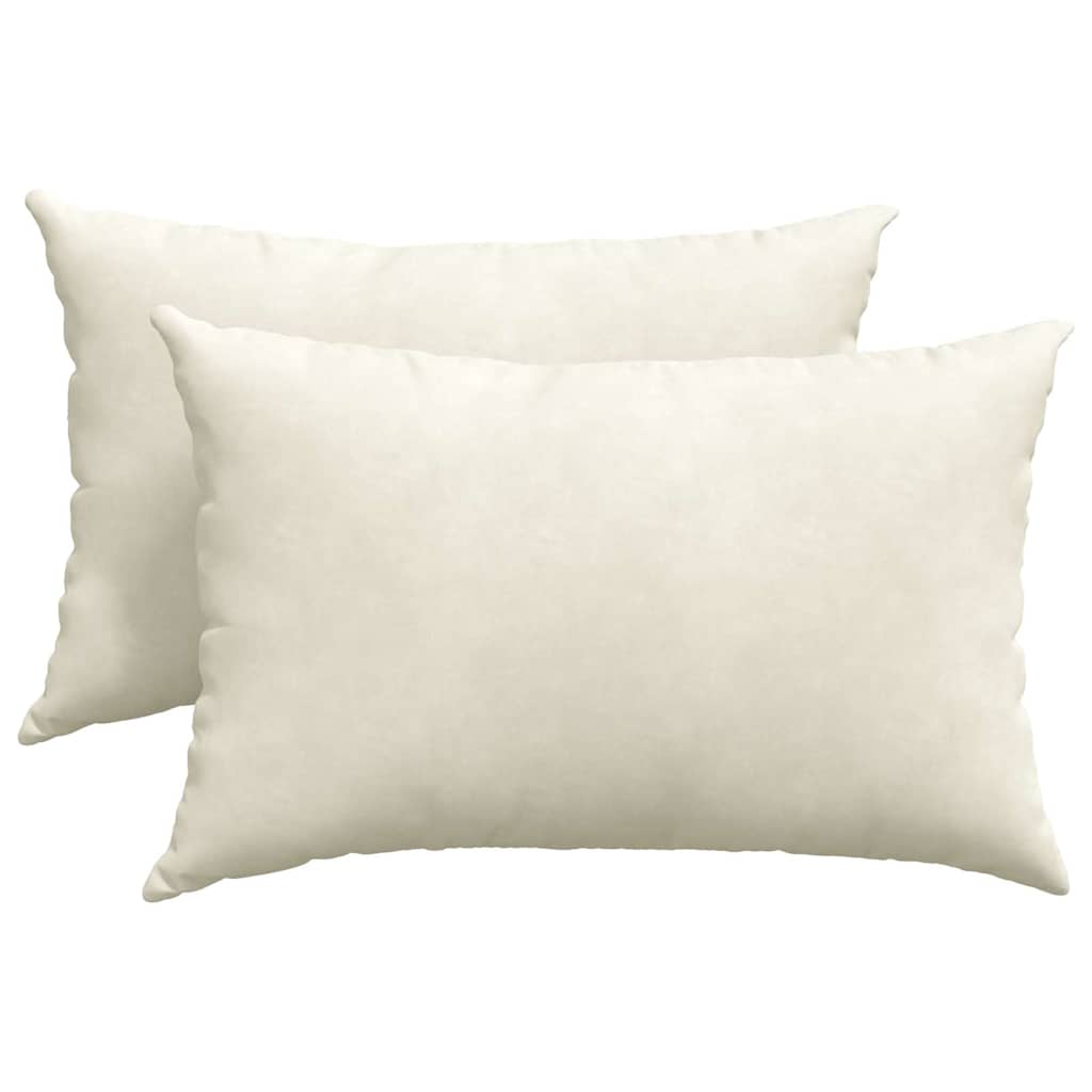 VidaXL coussins de canapé 2 pièces crème 60 x 40 cm tissu corde