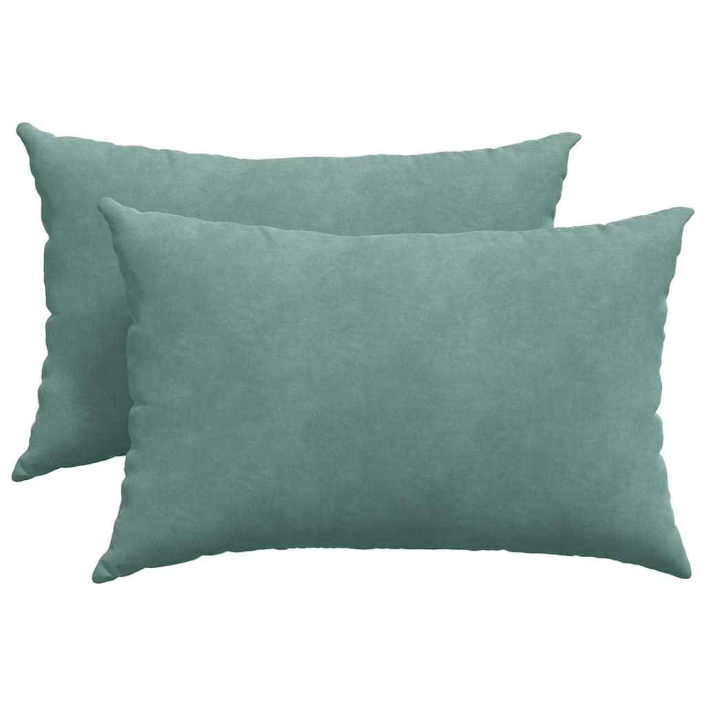 VidaXL coussins de canapé 2 pièces vert d'eau 60 x 40 cm tissu corde