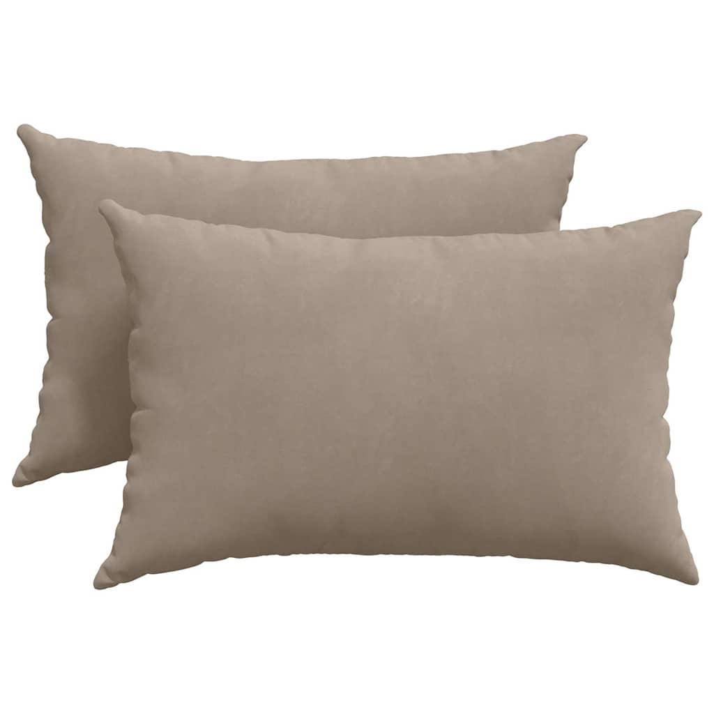 VidaXL coussins de canapé 2 pièces tissu taupe 60 x 40 cm