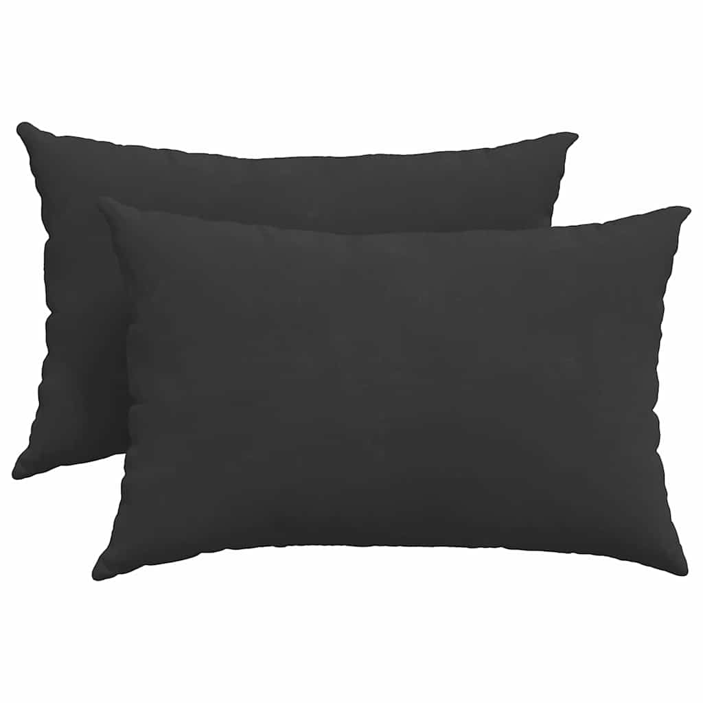 VidaXL coussins de canapé 2 pièces tissu noir 60 x 40 cm