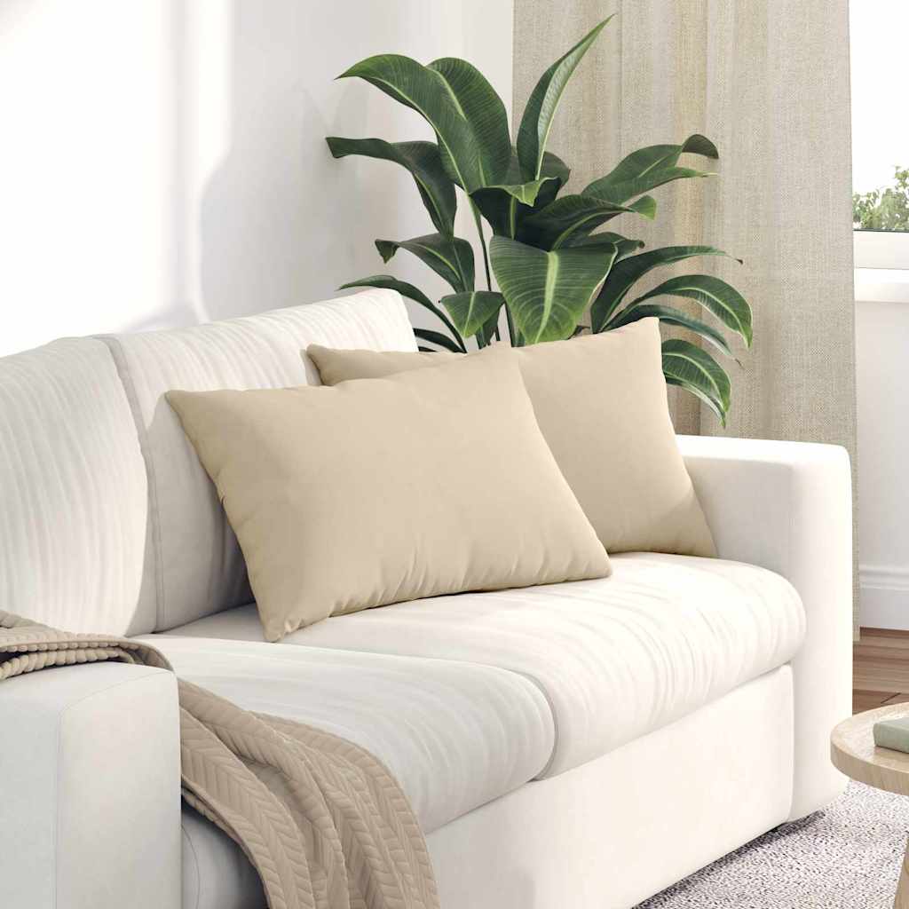 VidaXL coussins de canapé 2 pièces crème 60 x 40 cm tissu