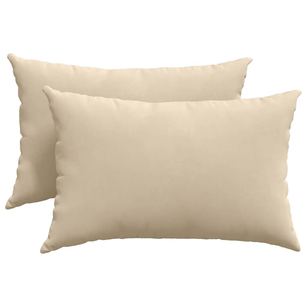 VidaXL coussins de canapé 2 pièces crème 60 x 40 cm tissu