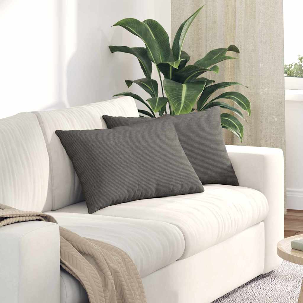 VidaXL coussins de canapé 2 pièces gris clair 60 x 40 cm tissu corde