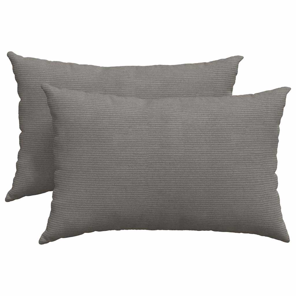 VidaXL coussins de canapé 2 pièces gris clair 60 x 40 cm tissu corde