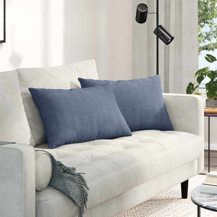 VidaXL coussins de canapé 2 pièces bleu 60 x 40 cm tissu corde