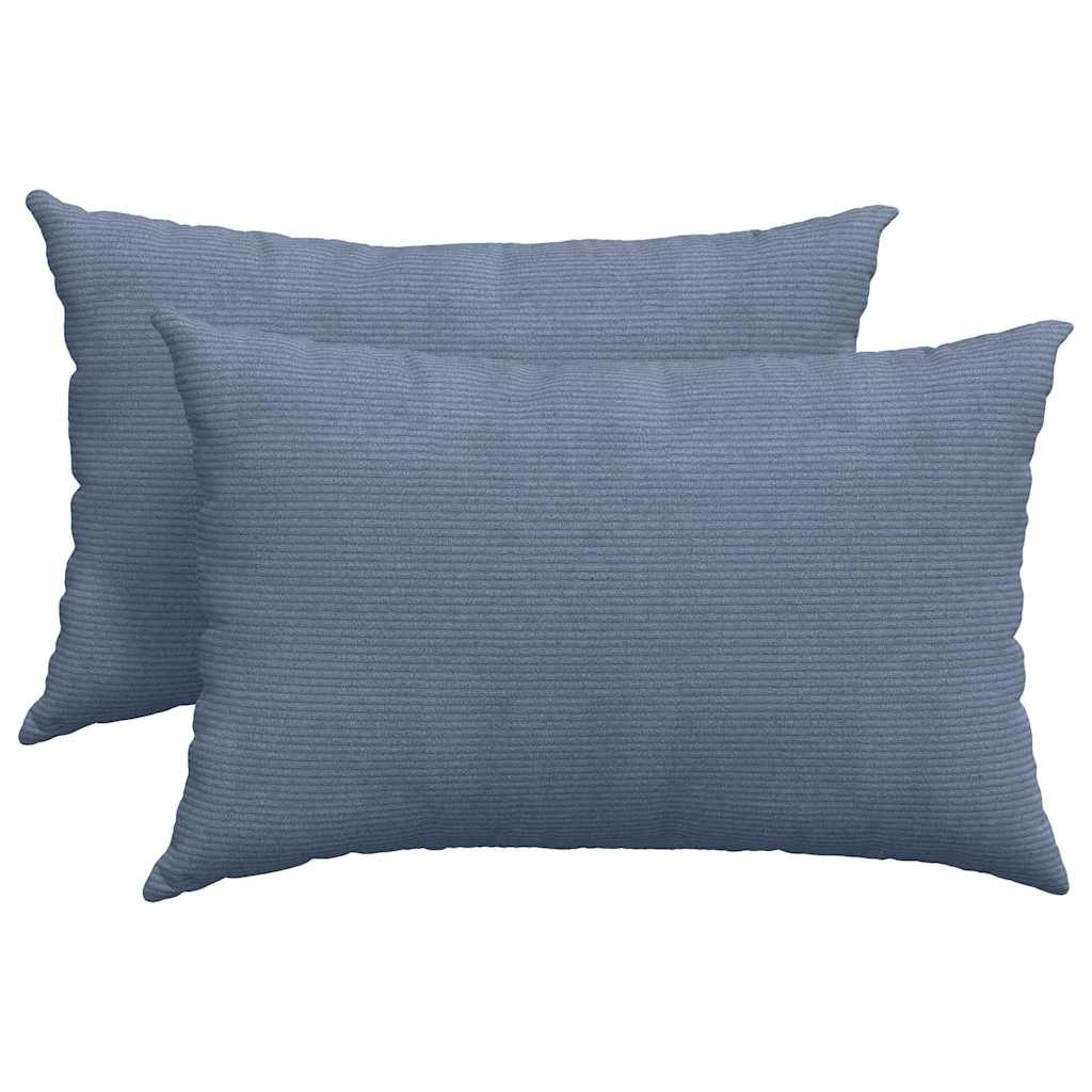 VidaXL coussins de canapé 2 pièces bleu 60 x 40 cm tissu corde