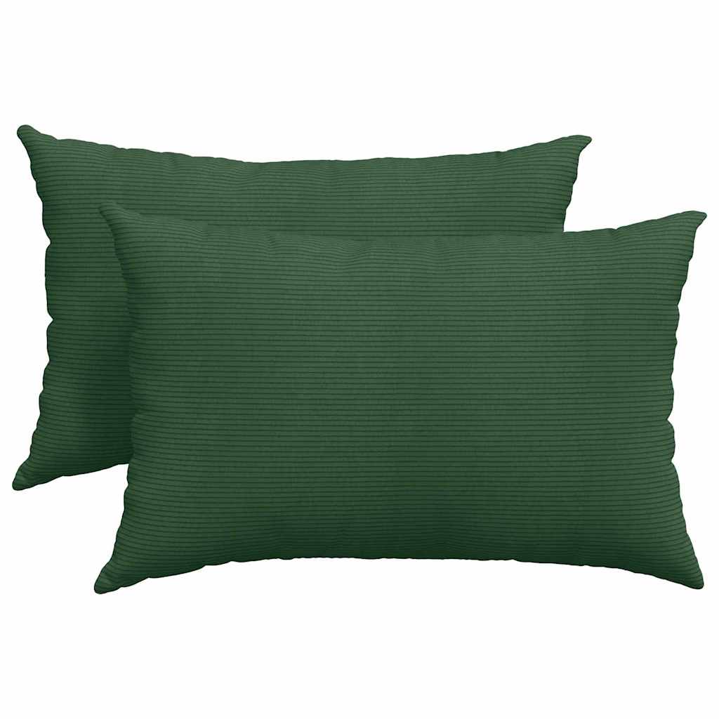 VidaXL coussins de canapé 2 pièces tissu corde vert foncé 60 x 40 cm