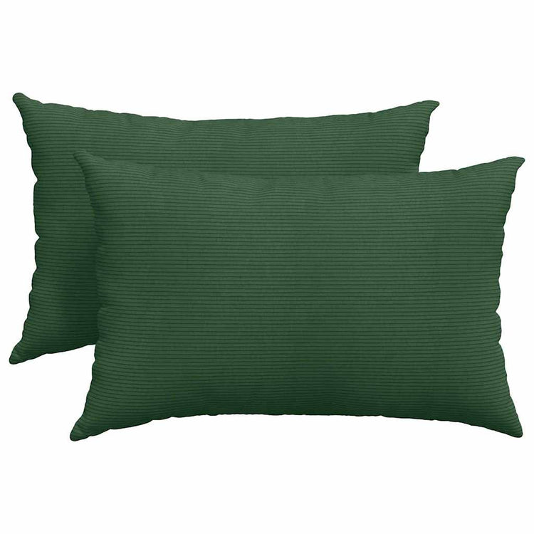 VidaXL coussins de canapé 2 pièces tissu corde vert foncé 60 x 40 cm