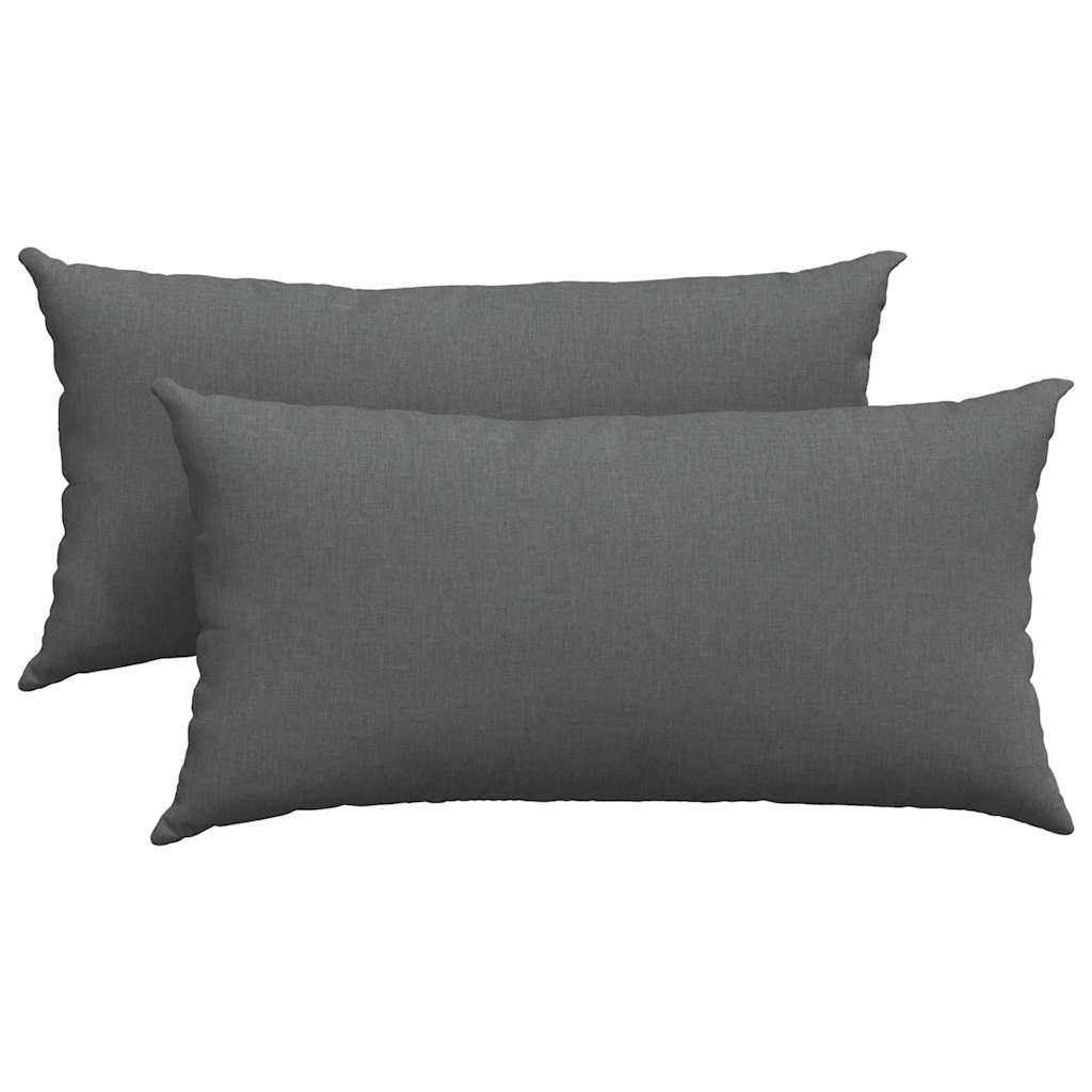 VidaXL coussins de canapé 2 pcs tissu gris foncé 80 x 40 cm