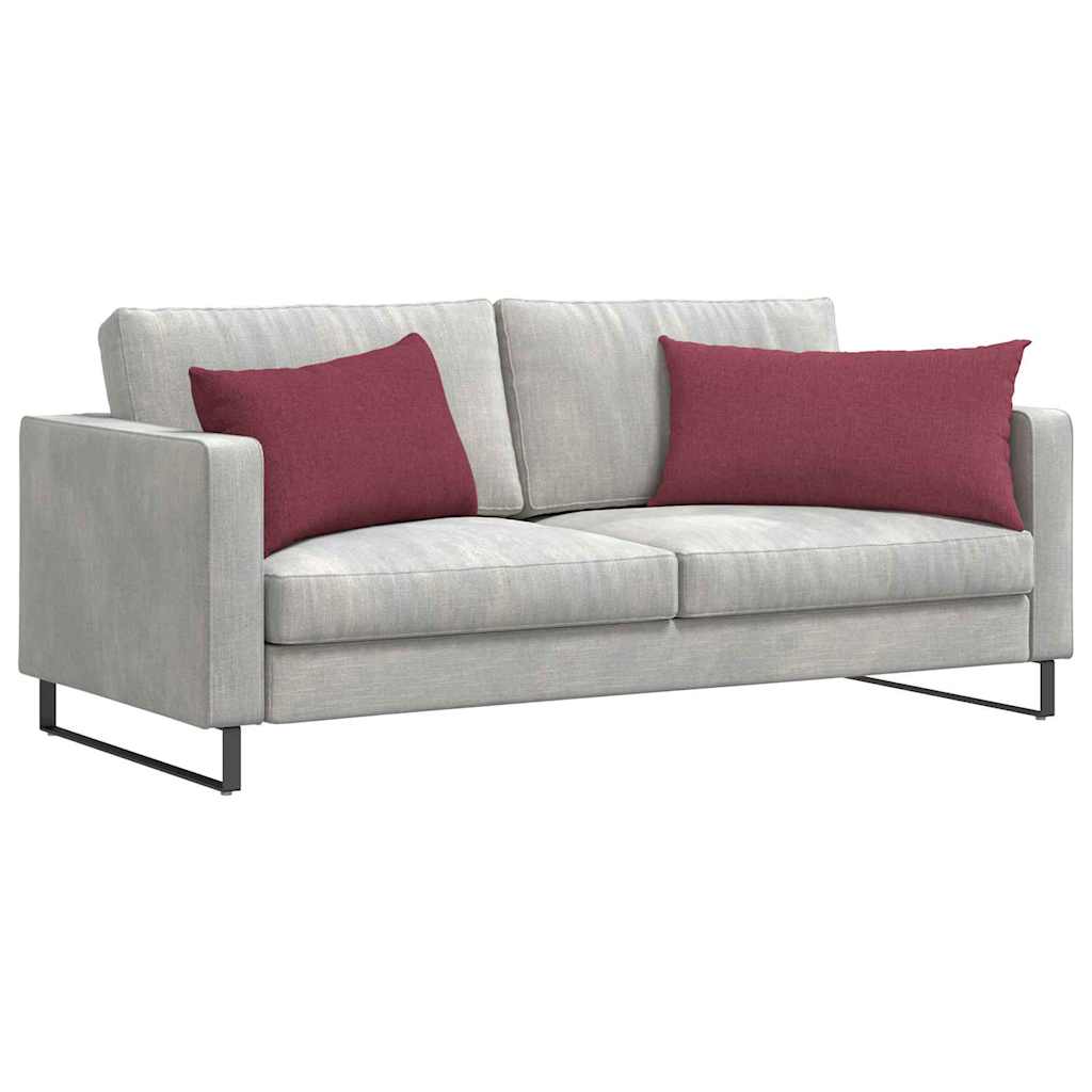 VidaXL coussins de canapé 2 pcs vin rouge 80 x 40 cm tissu