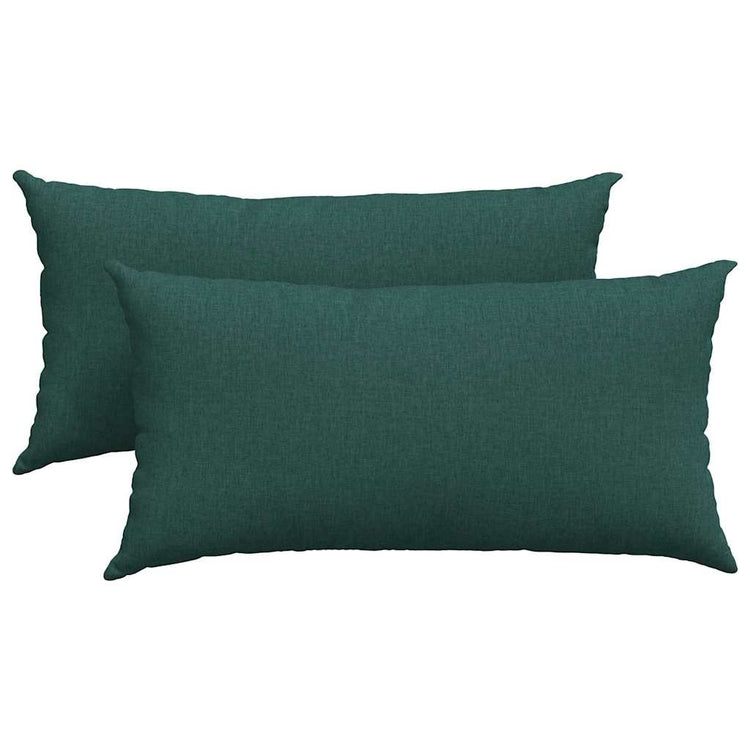 VidaXL coussins de canapé 2 pcs tissu vert foncé 80 x 40 cm