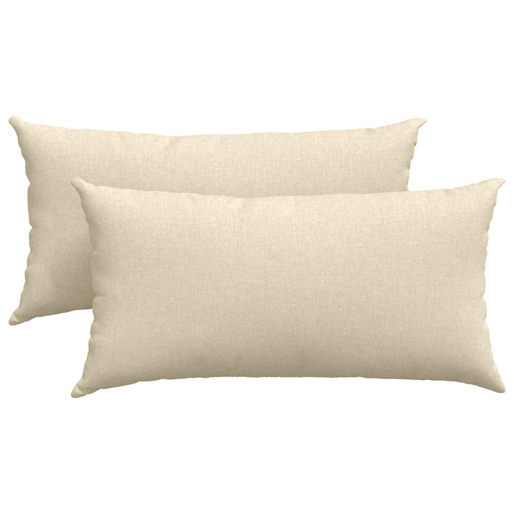 VidaXL coussins de canapé 2 pcs crème 80 x 40 cm tissu