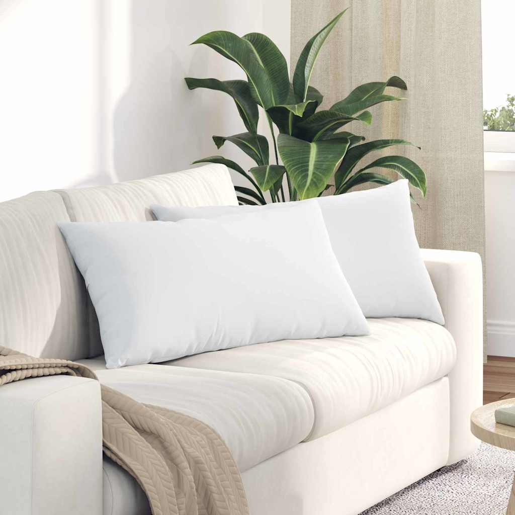 VidaXL coussins de canapé 2 pcs blanc 80 x 40 cm tissu