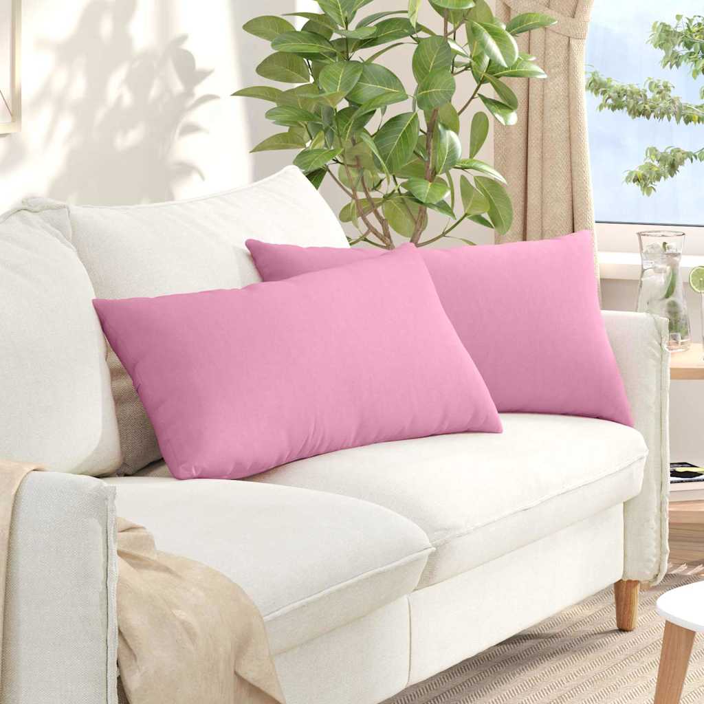 VidaXL coussins de canapé 2 pcs rose 80 x 40 cm tissu
