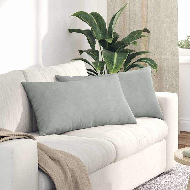 VidaXL coussins de canapé 2 pièces gris clair 80 x 40 cm tissu corde