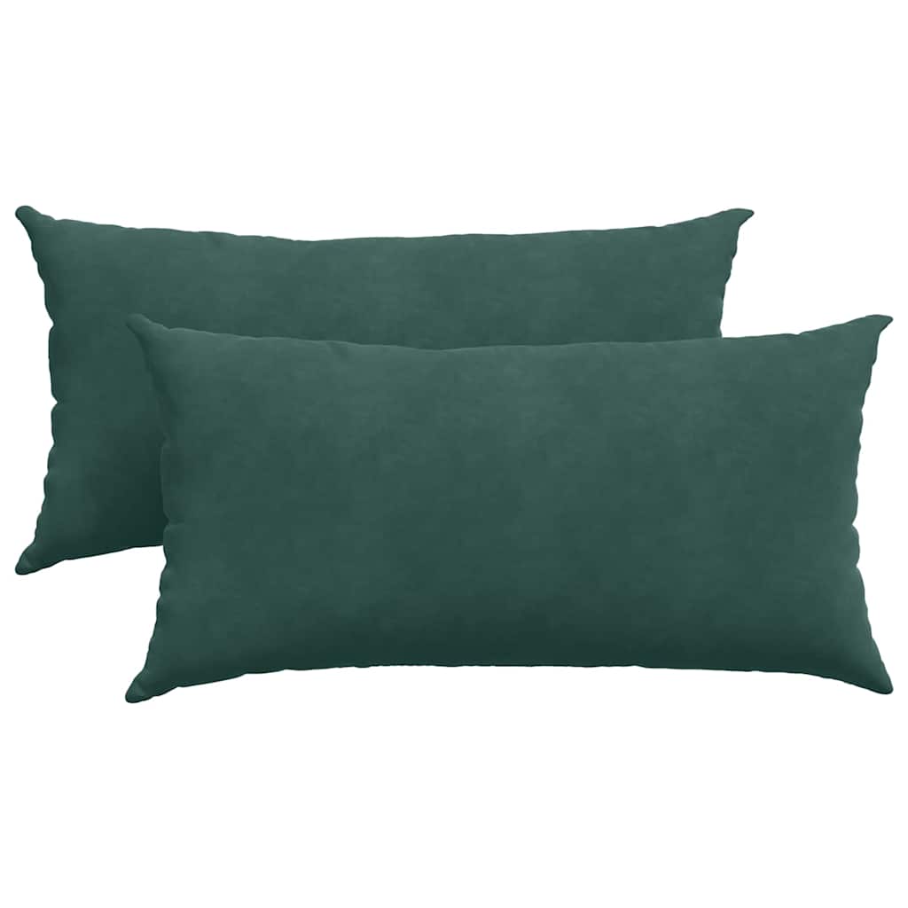 VidaXL coussins de canapé 2 pièces tissu corde vert foncé 80 x 40 cm