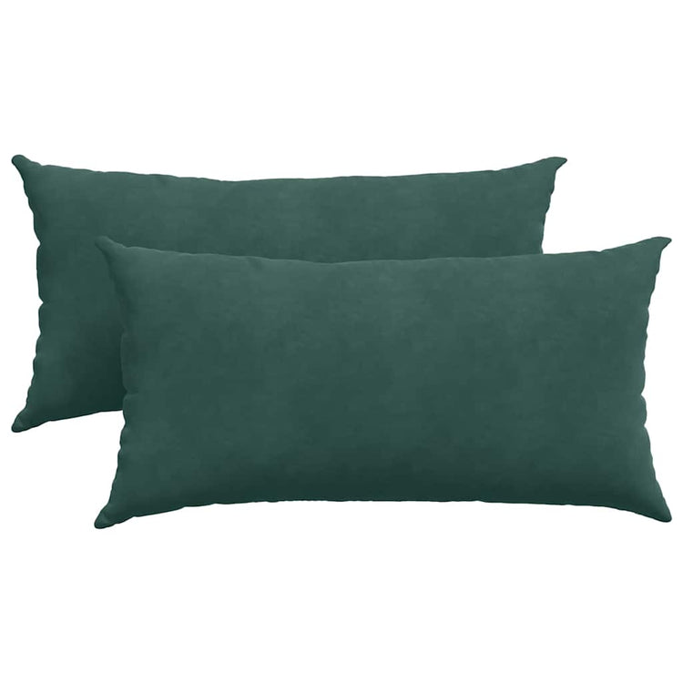 VidaXL coussins de canapé 2 pièces tissu corde vert foncé 80 x 40 cm