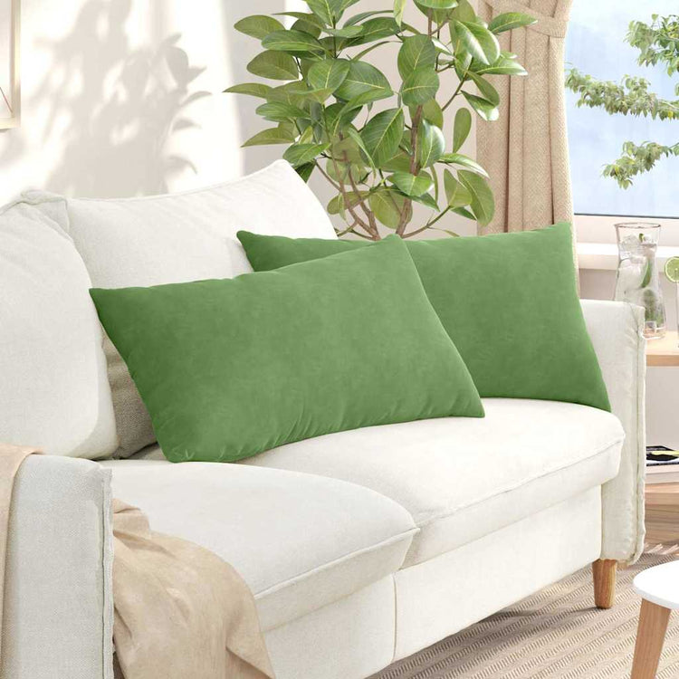 VidaXL coussins de canapé 2 pièces tissu corde vert clair 80 x 40 cm