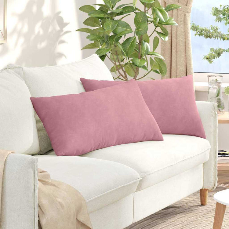 VidaXL coussins de canapé 2 pièces rose 80 x 40 cm tissu corde