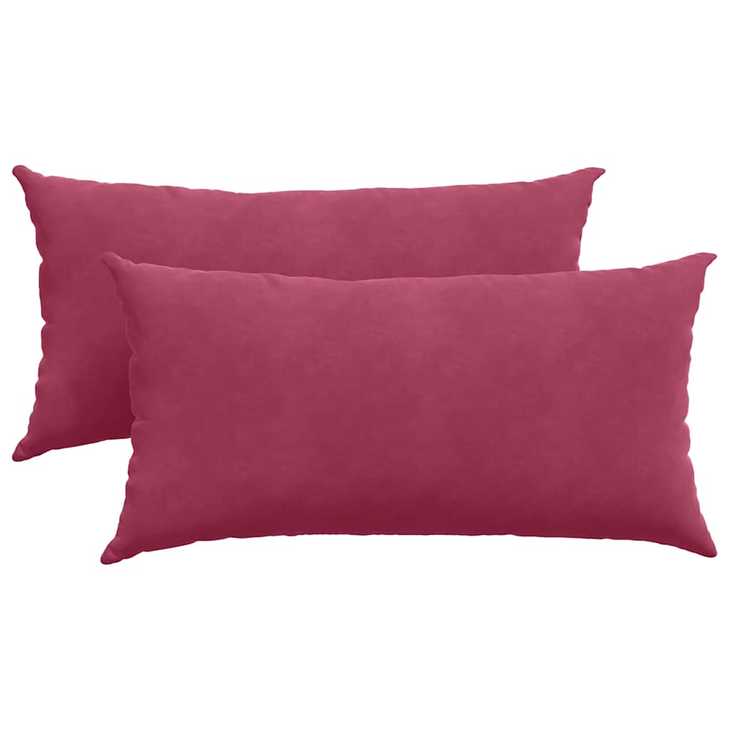 VidaXL coussins de canapé 2 pièces rouge vin 80 x 40 cm tissu corde