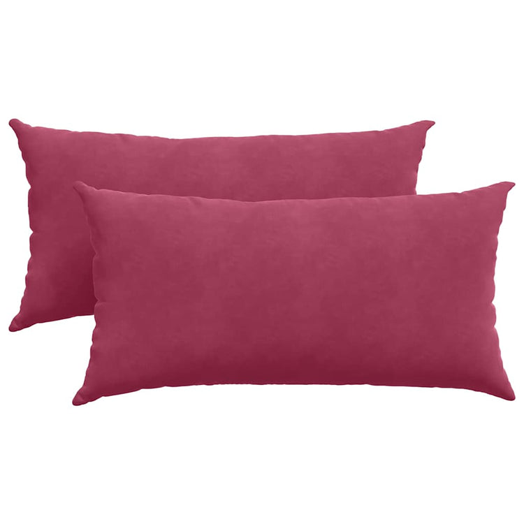 VidaXL coussins de canapé 2 pièces rouge vin 80 x 40 cm tissu corde