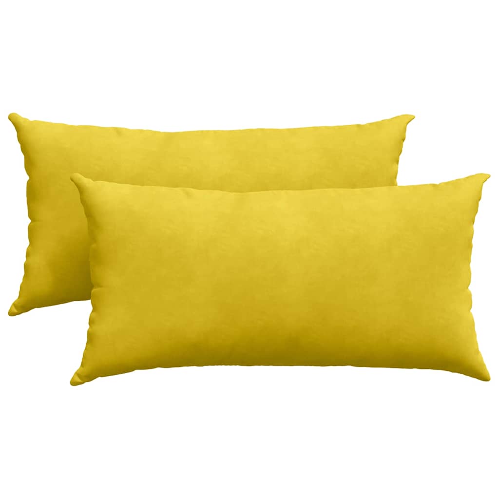 VidaXL coussins de canapé 2 pièces jaune 80 x 40 cm tissu corde