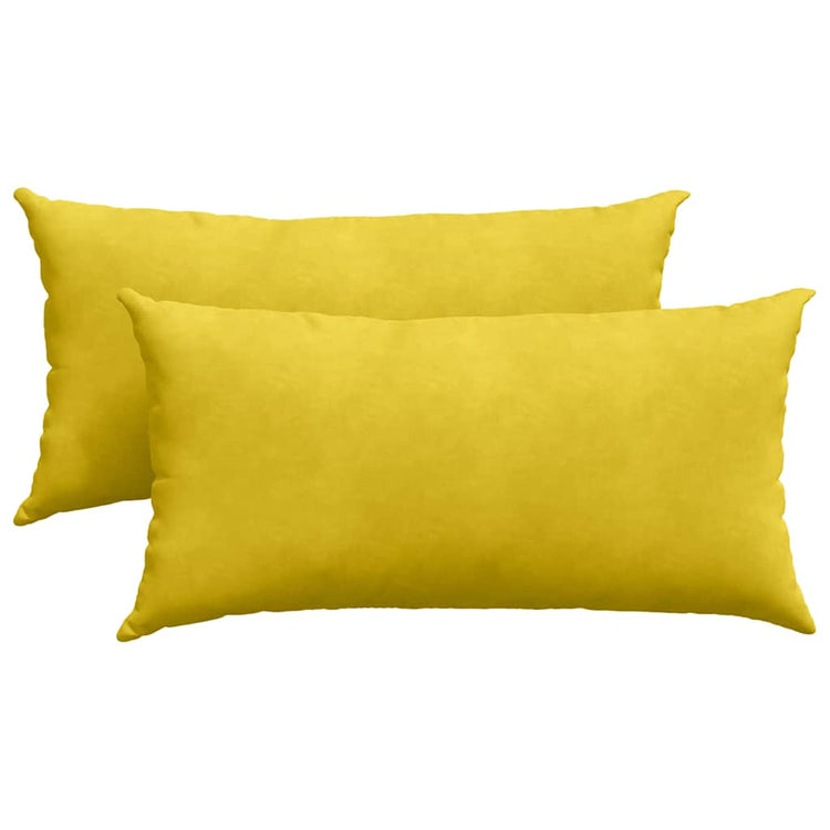 VidaXL coussins de canapé 2 pièces jaune 80 x 40 cm tissu corde