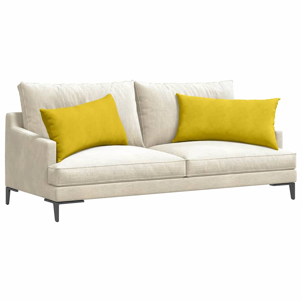VidaXL coussins de canapé 2 pièces jaune 80 x 40 cm tissu corde