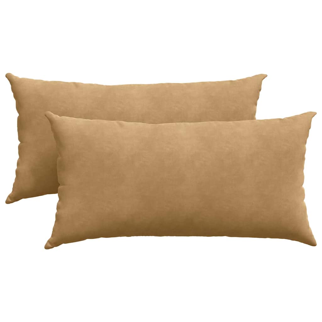 VidaXL coussins de canapé 2 pièces marron 80 x 40 cm tissu corde