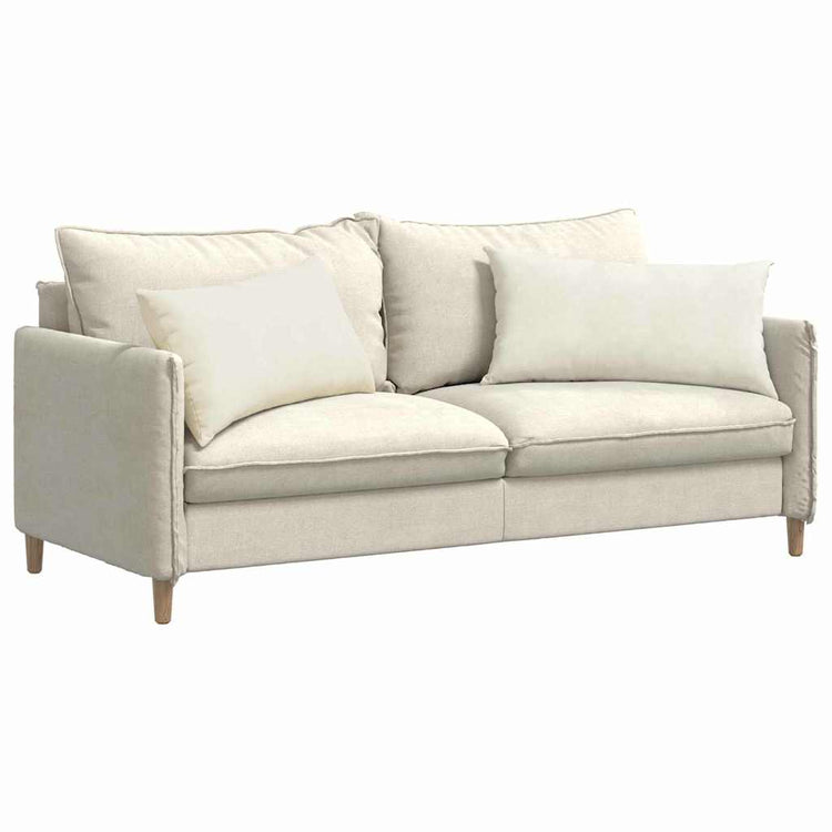 VidaXL coussins de canapé 2 pièces crème 80 x 40 cm tissu corde