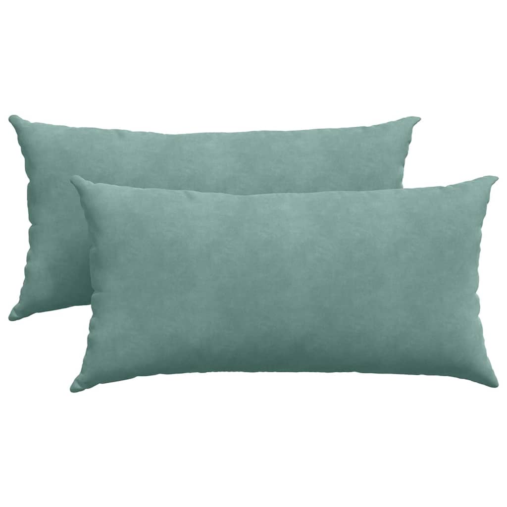 VidaXL coussins de canapé 2 pièces vert d'eau 80 x 40 cm tissu corde