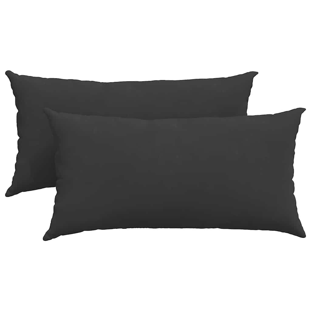 VidaXL coussins de canapé 2 pièces tissu noir 80 x 40 cm