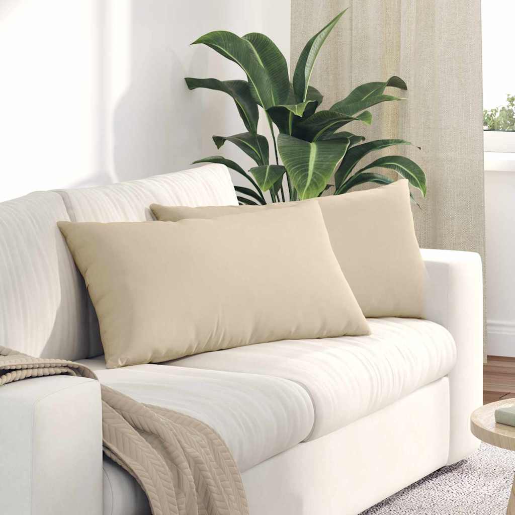 VidaXL coussins de canapé 2 pièces crème 80 x 40 cm tissu