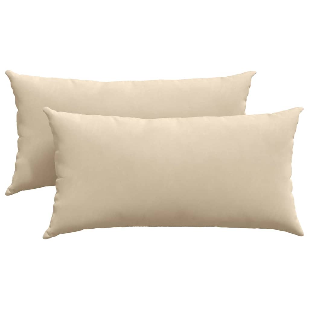 VidaXL coussins de canapé 2 pièces crème 80 x 40 cm tissu