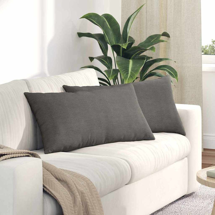 VidaXL coussins de canapé 2 pièces gris clair 80 x 40 cm tissu corde