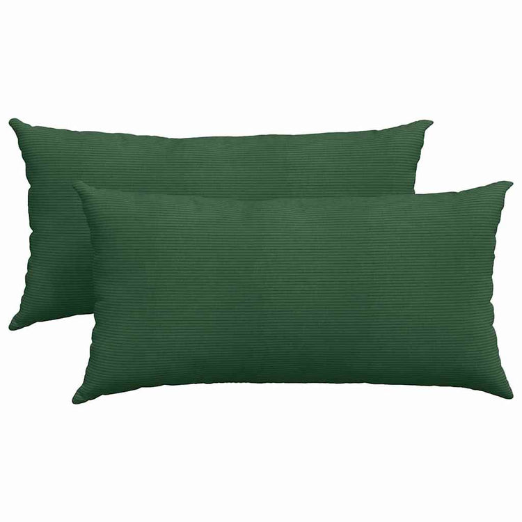 VidaXL coussins de canapé 2 pièces tissu corde vert foncé 80 x 40 cm