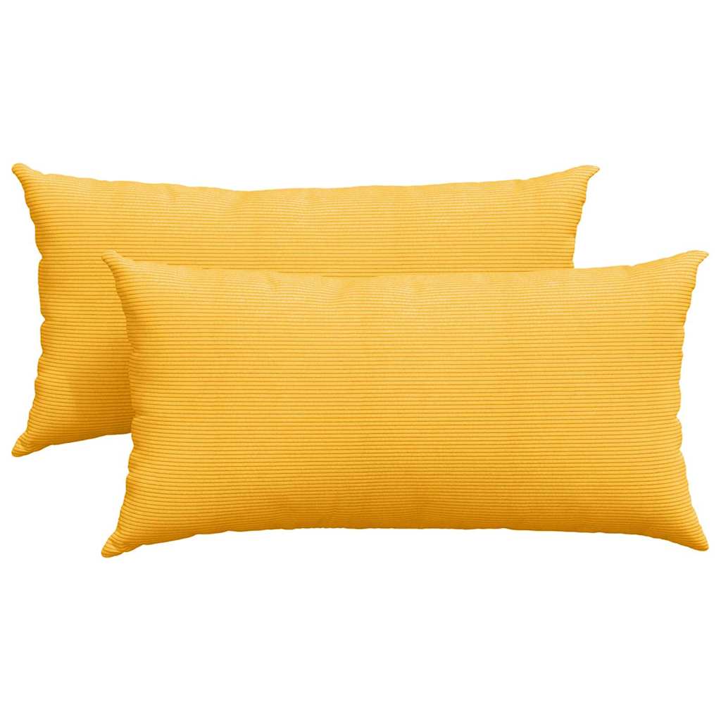 VidaXL coussins de canapé 2 pièces jaune clair 80 x 40 cm tissu corde