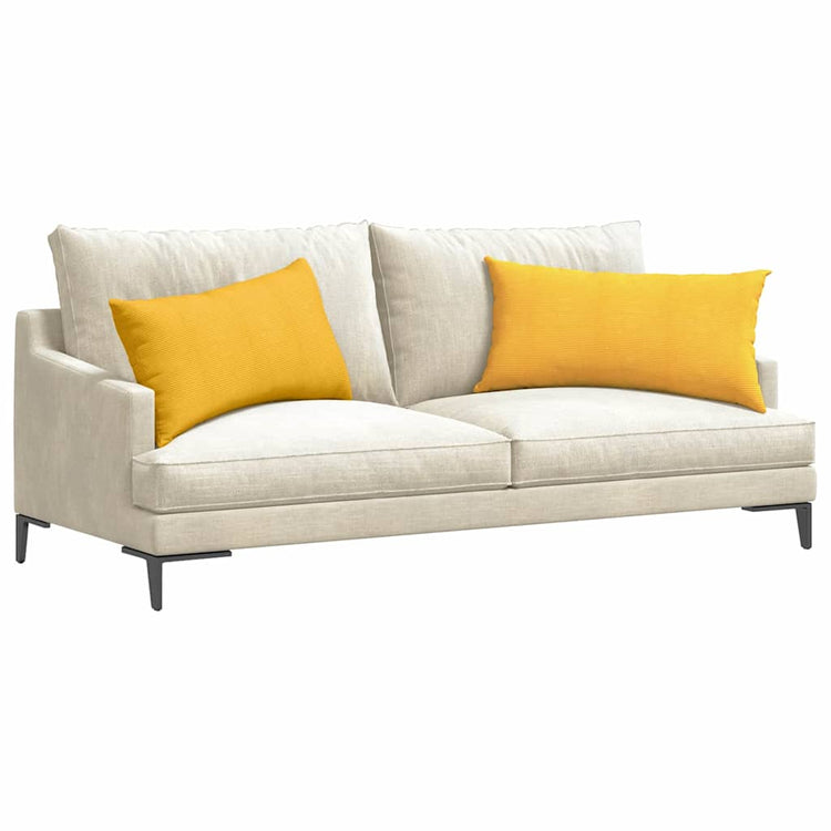 VidaXL coussins de canapé 2 pièces jaune clair 80 x 40 cm tissu corde