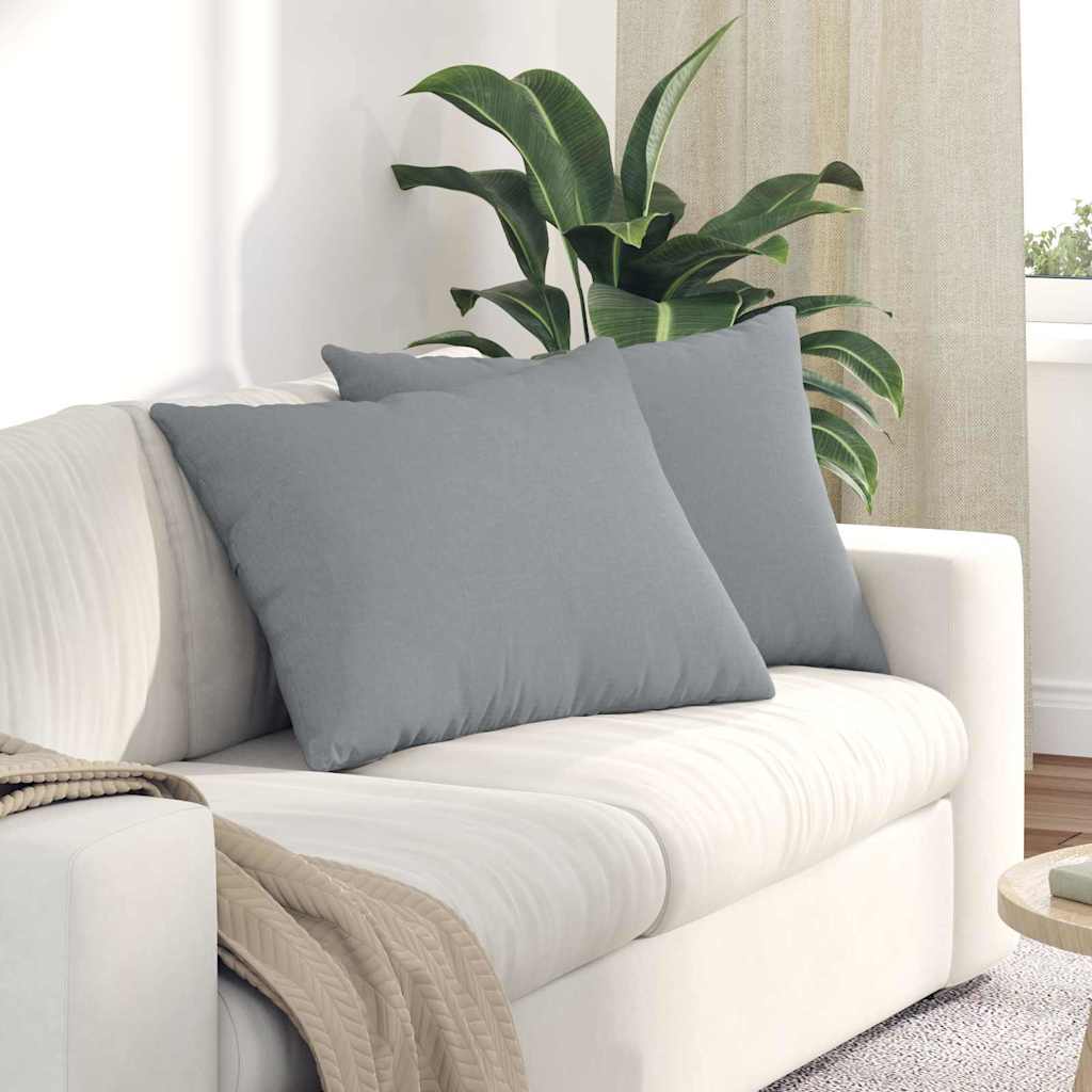 VidaXL coussins de canapé 2 pcs tissu gris clair 70 x 50 cm
