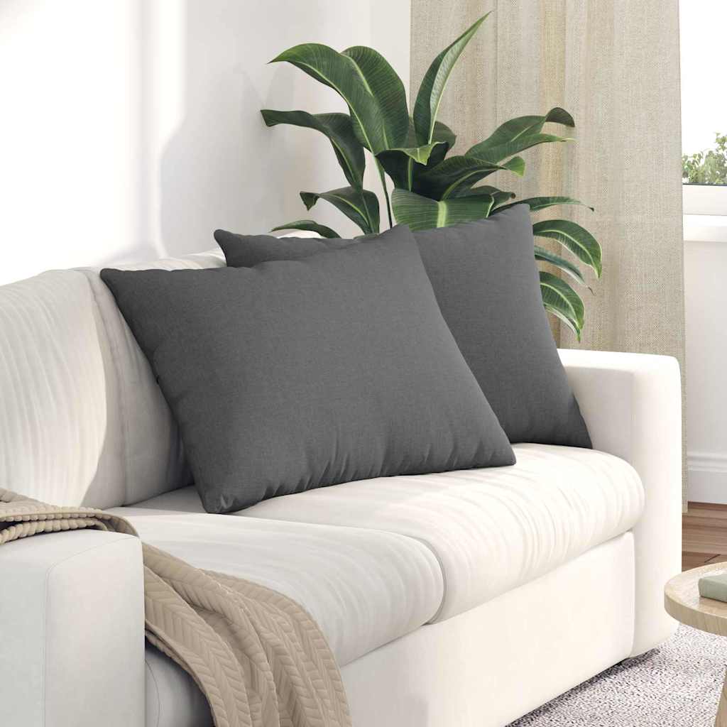 VidaXL coussins de canapé 2 pcs tissu gris foncé 70 x 50 cm