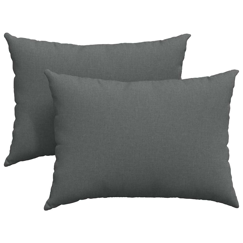 VidaXL coussins de canapé 2 pcs tissu gris foncé 70 x 50 cm