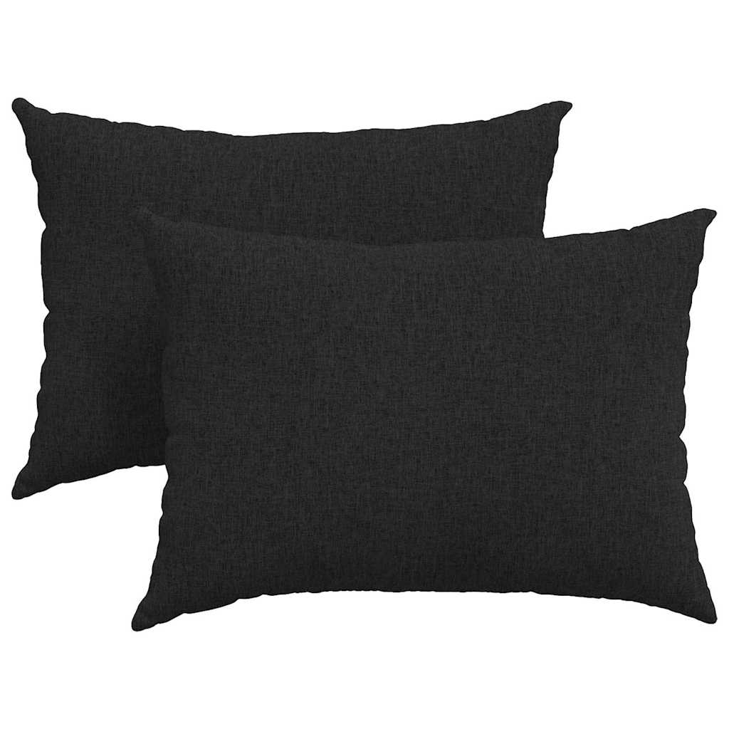 VidaXL coussins de canapé 2 pcs noir 70 x 50 cm tissu