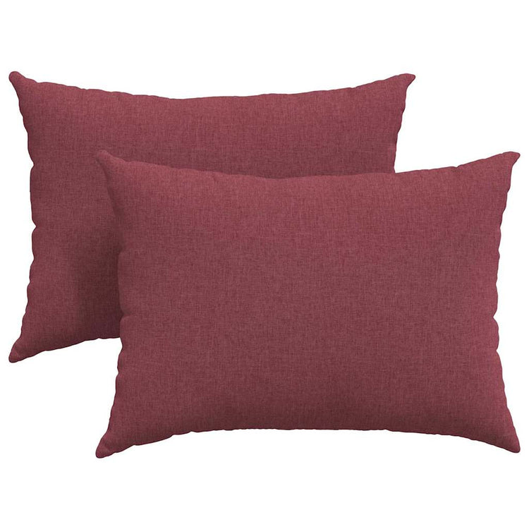 VidaXL coussins de canapé 2 pcs vin rouge 70 x 50 cm tissu