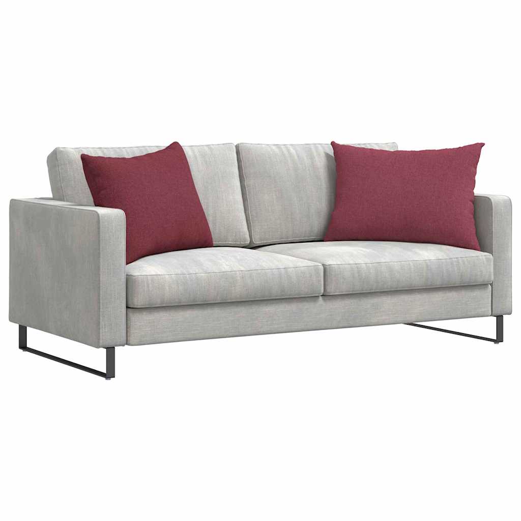 VidaXL coussins de canapé 2 pcs vin rouge 70 x 50 cm tissu