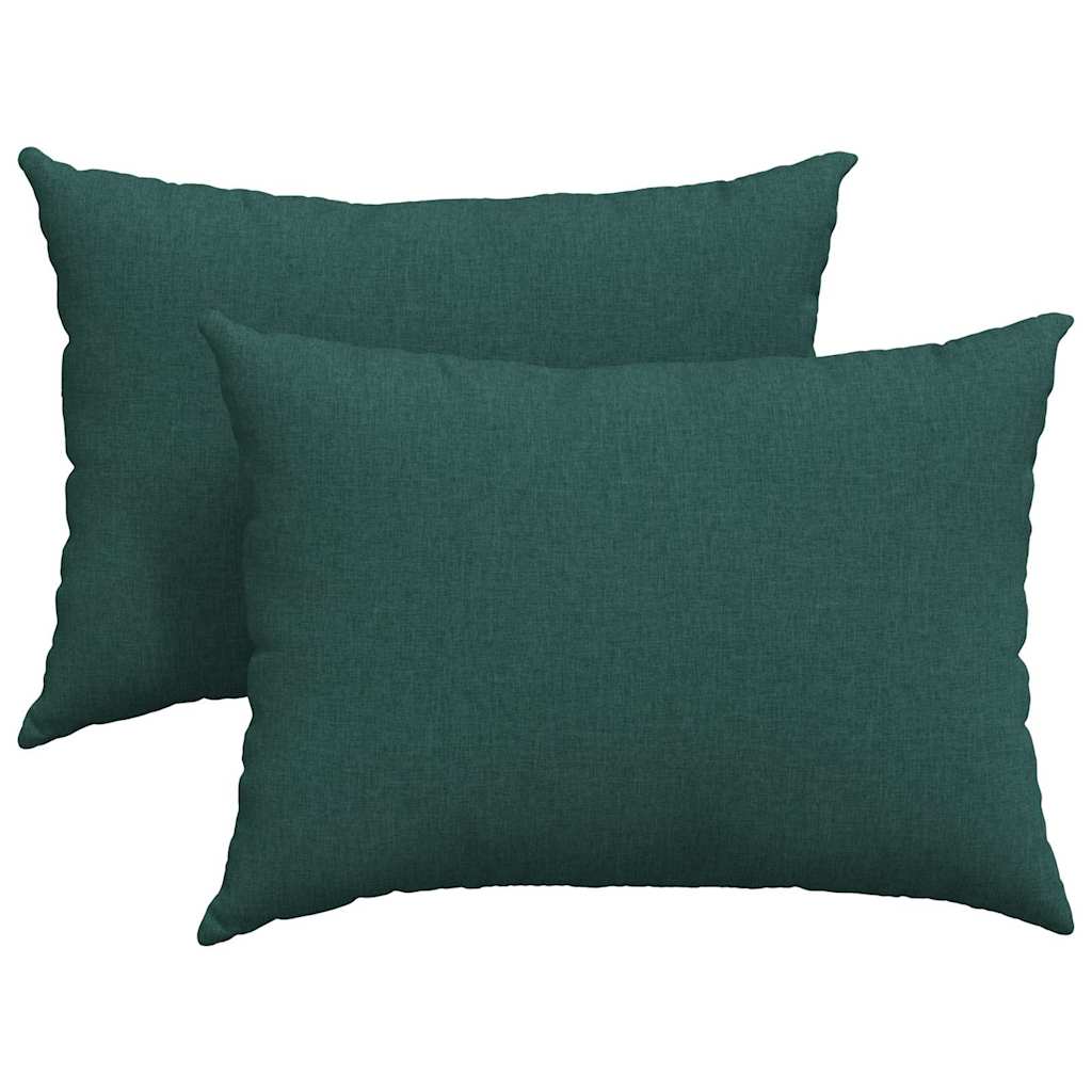 VidaXL coussins de canapé 2 pcs tissu vert foncé 70 x 50 cm