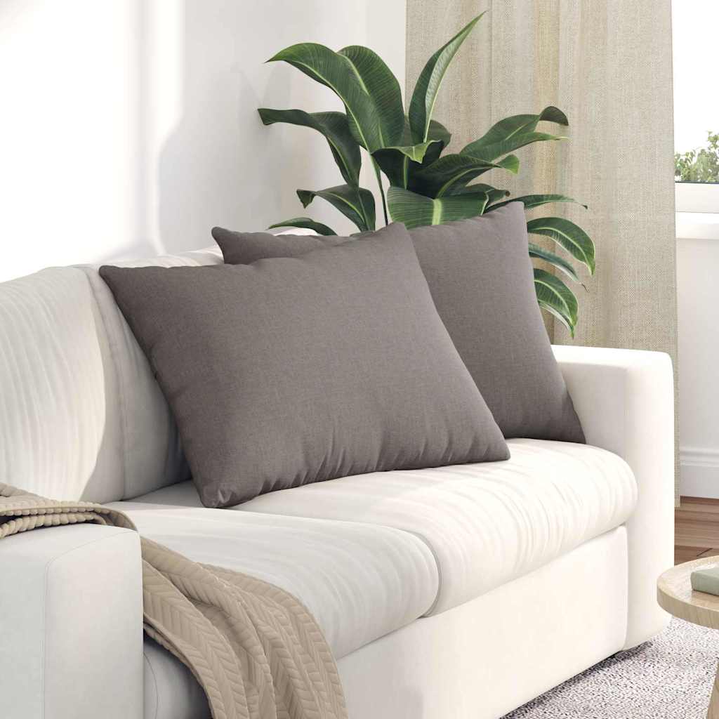 VidaXL coussins de canapé 2 pcs tissu taupe 70 x 50 cm