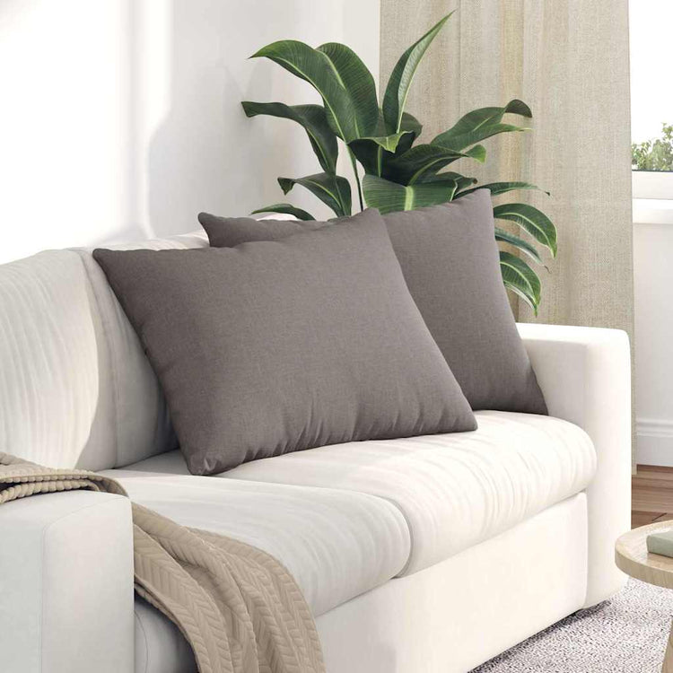 VidaXL coussins de canapé 2 pcs tissu taupe 70 x 50 cm