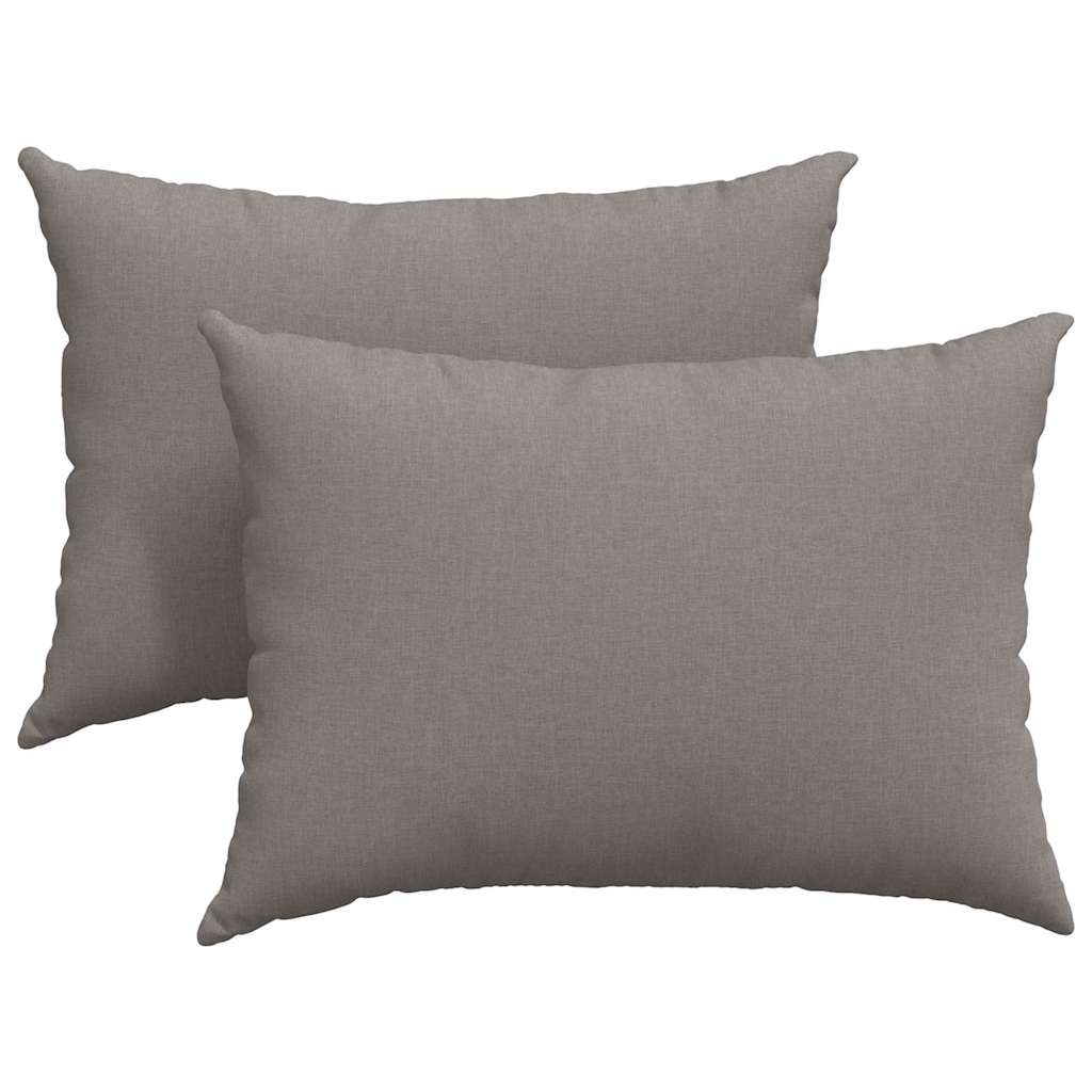 VidaXL coussins de canapé 2 pcs tissu taupe 70 x 50 cm