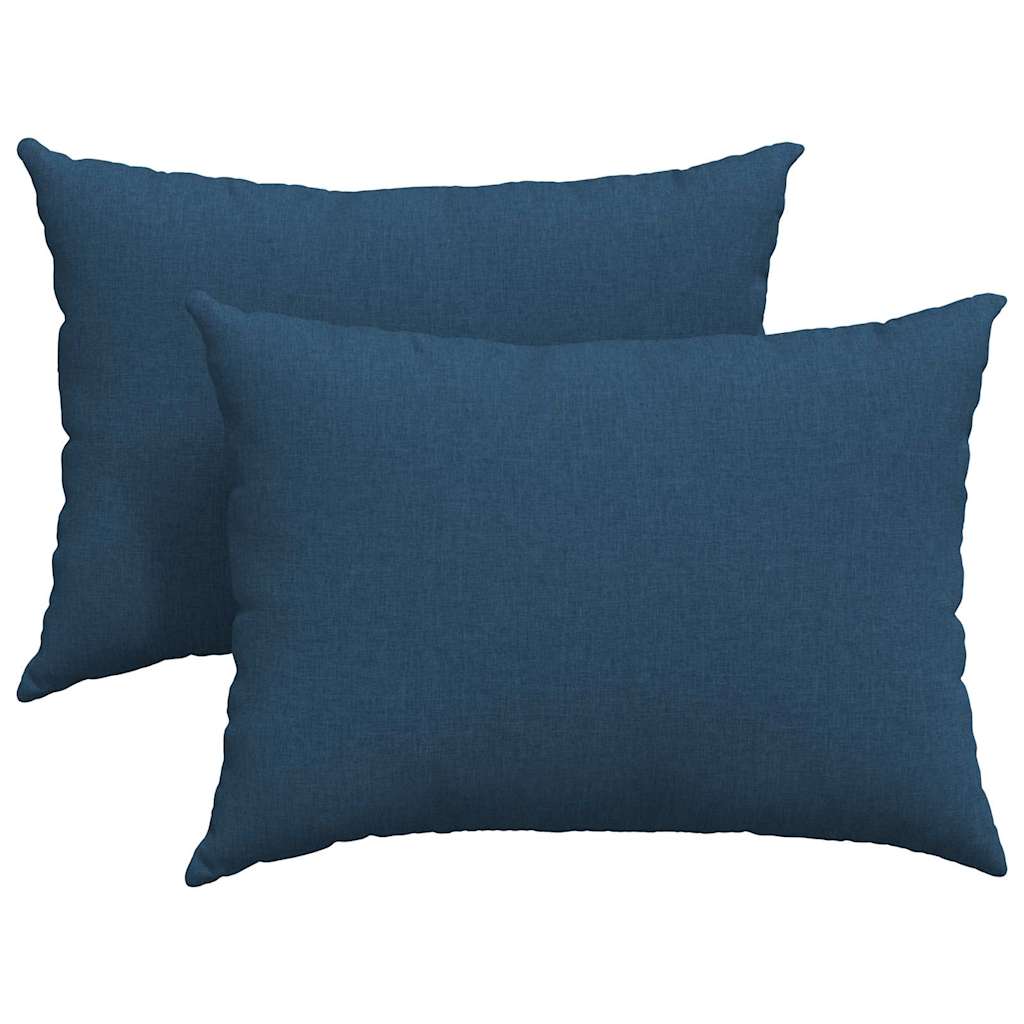 VidaXL coussins de canapé 2 pcs bleu 70 x 50 cm tissu