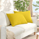 VidaXL coussins de canapé 2 pcs tissu jaune clair 70 x 50 cm